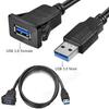 USB 3.0 USB-адаптер для скрытого монтажа, удлинительный кабель для панели приборов, для автомобиля, мотоцикла, дропс, панельный кабель с квадратным отверстием