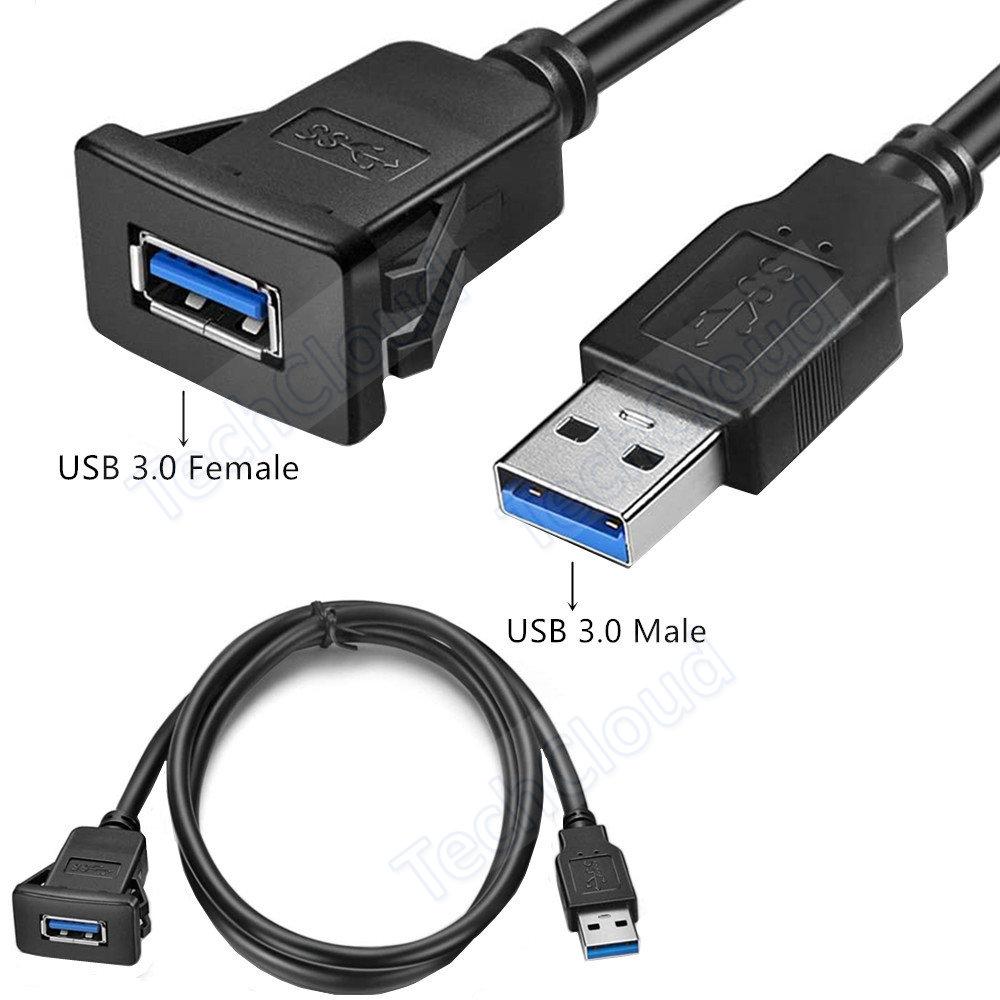 USB 3.0 USB-адаптер для скрытого монтажа, удлинительный кабель для панели приборов, для автомобиля, мотоцикла, дропс, панельный кабель с квадратным отверстием