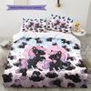 Pink Gradient Cartoon Pattern Bedding,Quilt Set Quilt Cover Pillowcase Home Birthday Gift (1 * duvet cover + 2 * pillowcase, without core)