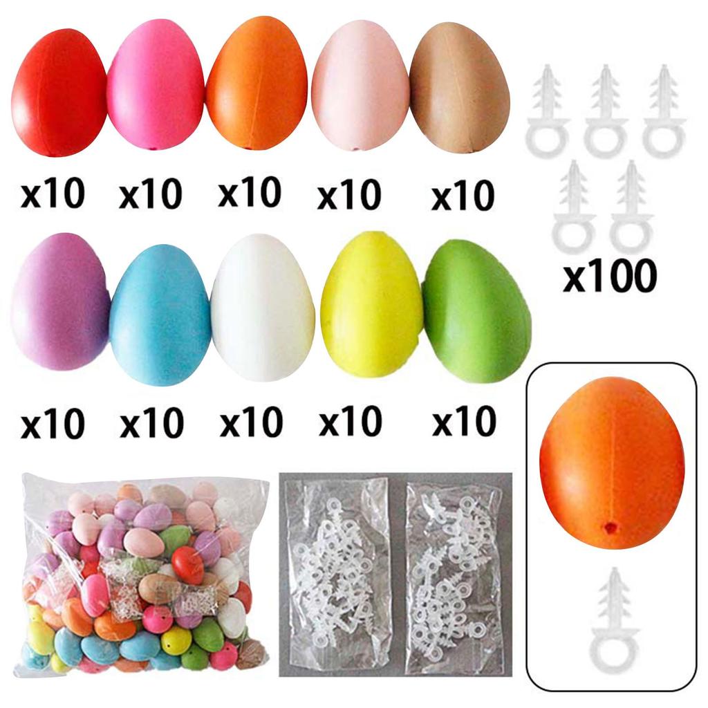 100 шт пасхальные яйца украшения для вечеринок корзины наполнители 2.4 дюйма подвески елочные украшения