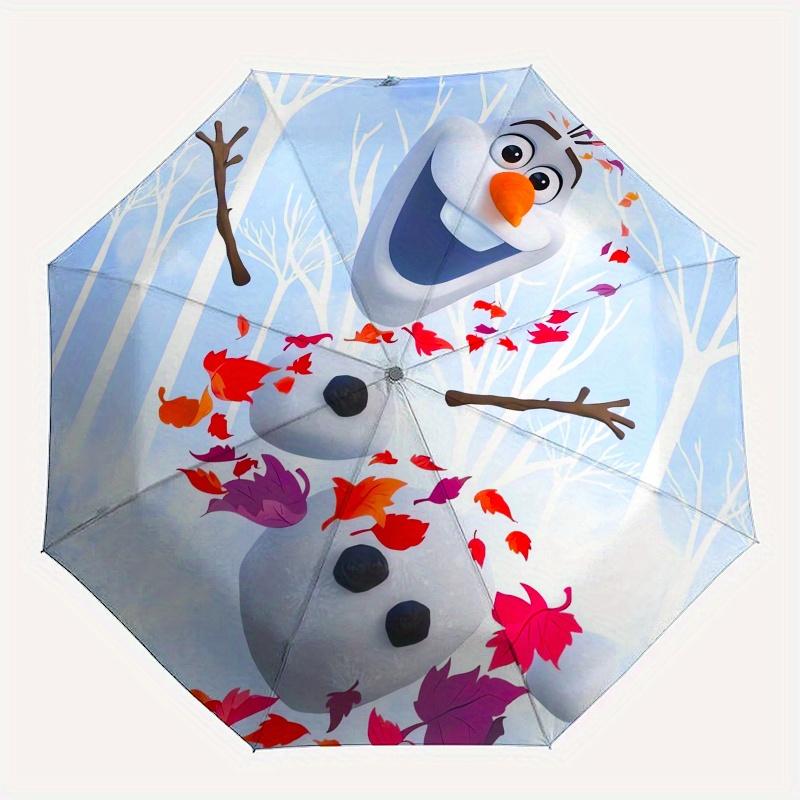 Disney Olaf,Frozen,Autumn Manual Opening and Closing Umbrella, 8-Rib Reinforced Folding Design, Lightweight