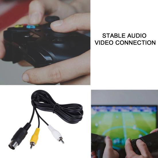 Игровой аудио-видео кабель, универсальный AV-стереокабель, композитный кабель, A/V RCA-кабель для подключения, видео-AV-стереокабель для SegaGenesis 1