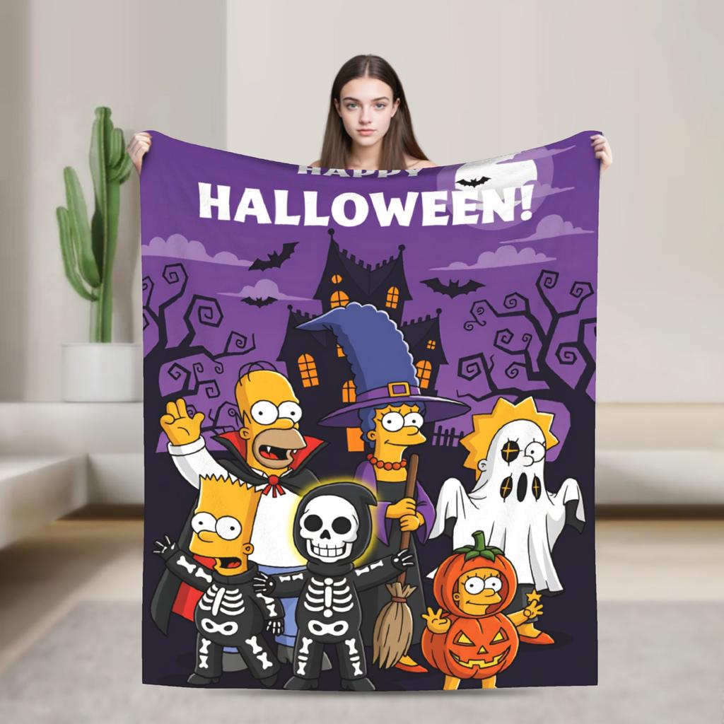 Blanket The S-Simpsons Travel Office Flannel Bedding Throws For Couch Chair Super Warm Design Bedspread Birthday Present