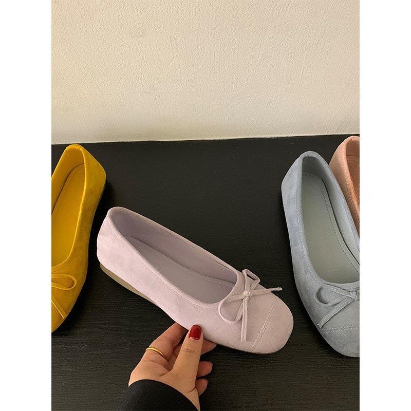 Туфли женские с плоской подошвой и неглубоким горлом 2025 года, новые весенне-летние туфли-бини с одной педалью, туфли Мэри Джейн, нежные вечерние туфли, женская обувь
