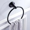 Bathroom Towel Holder, Black Brass Wall Mounted Round Antique Brass Towel Ring Towel Holder Classic Bathroom Accessories