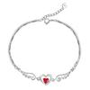 Women Bracelet Heart Cubic Zirconia Wing Shape Adjustable Length Angel Wrist Chain