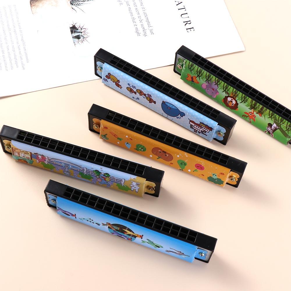 Educational 16 Holes Harmonica 16 Holes Mouth Organ Painted Harmonica Kids Toy
