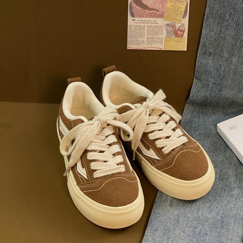 2024 Новые Кроссовки Женские Платформа Замшевые Красные Женские Вулканизированные Туфли Повседневные Женские Туфли На Плоской Подошве Зашнурованные Женские Спортивные Кроссовки Холщовая Обувь