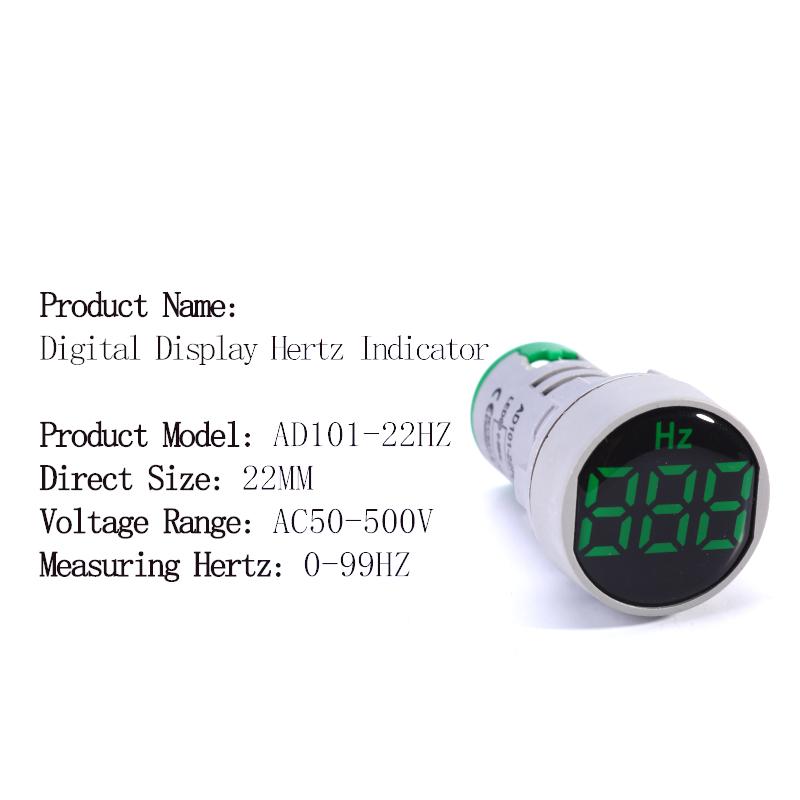 22 мм Квадратный Круглый Защитная Пленка Диапазон Измерения Цифровой Дисплей Электричество Герц Частотомер Индикатор Сигнала 0-99 Гц