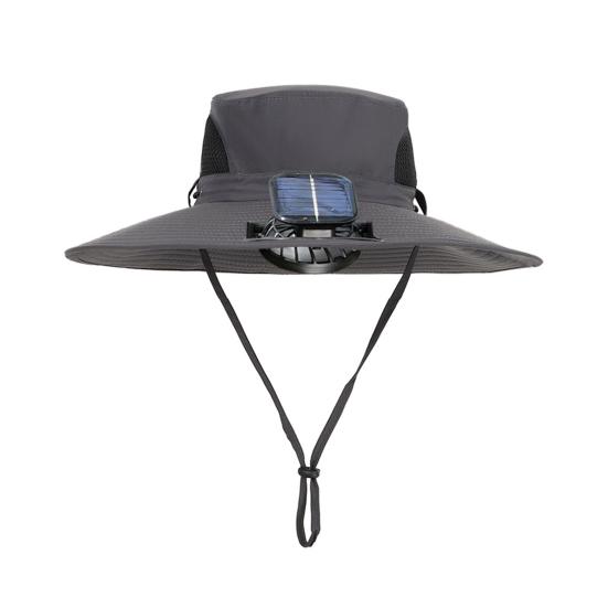 Широкополая шляпа от солнца с вентилятором на солнечной батарее, дышащая сетчатая шляпа с защитой от ультрафиолета для детей и мальчиков