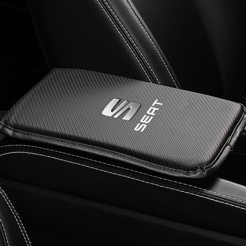 Подушка на консольный бокс автомобиля из кожи с углеволокном, чехол-подушка для подлокотника автомобиля для SEAT Leon FR 5 6 MII Altea 5F Ibiza Toledo Cordoba Alhambra MK3