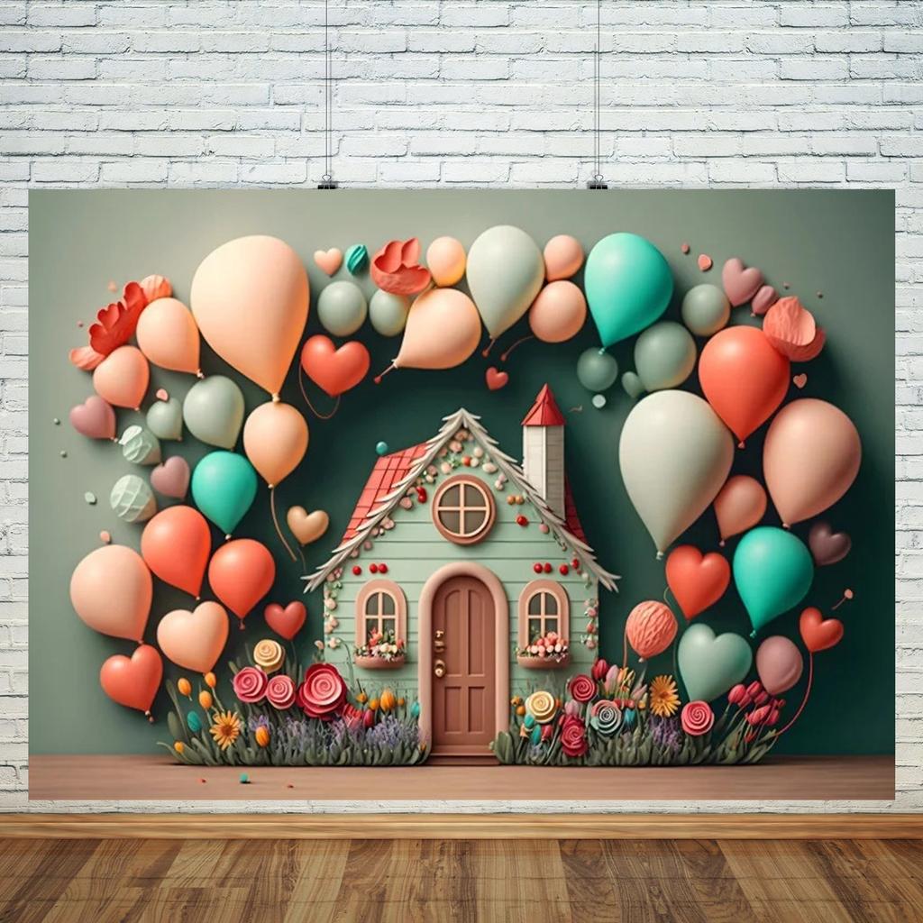 Teddy Bear Colorful Balloons 1st Birthday Backdrop Kids Gifts Baby Shower Oh Baby Background For Photography Photo Props Studio