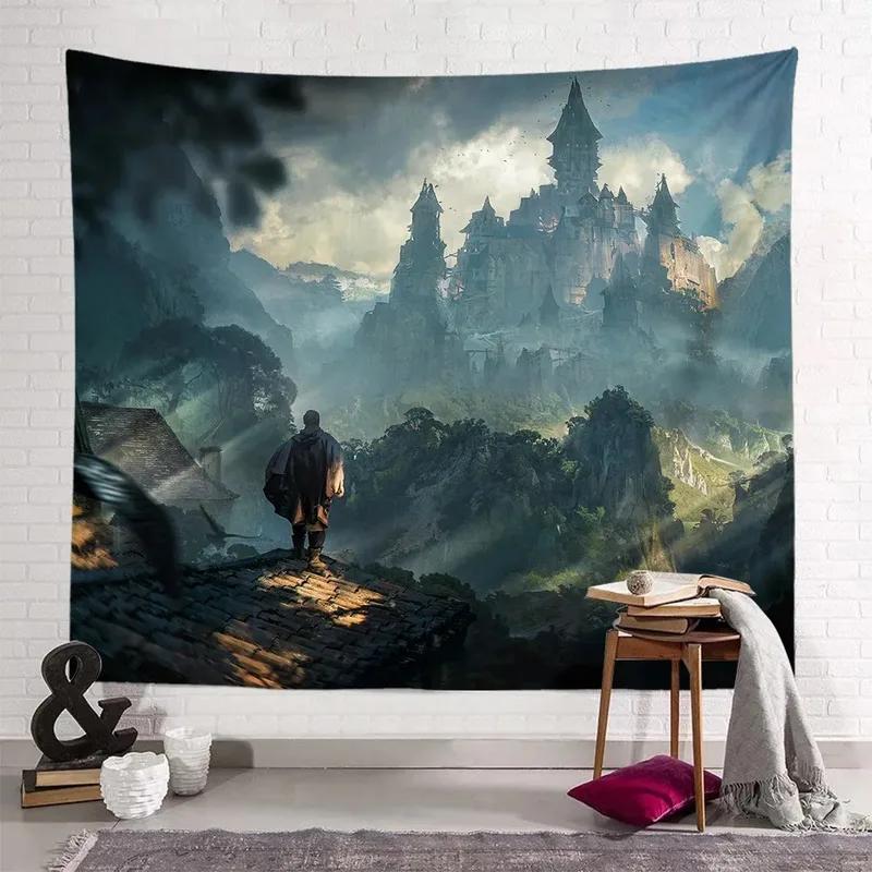 Фэнтезийный пейзажный узор, гобелен для спальни, гостиной, гобелен для украшения дома, стены, гобелен