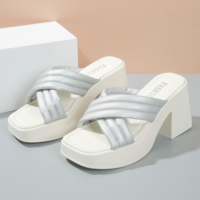 Модные женские тапочки 2024 года, лето, новые, толстые, нескользящие, кроссовки в европейском и американском стиле, женские туфли на платформе, сандалии