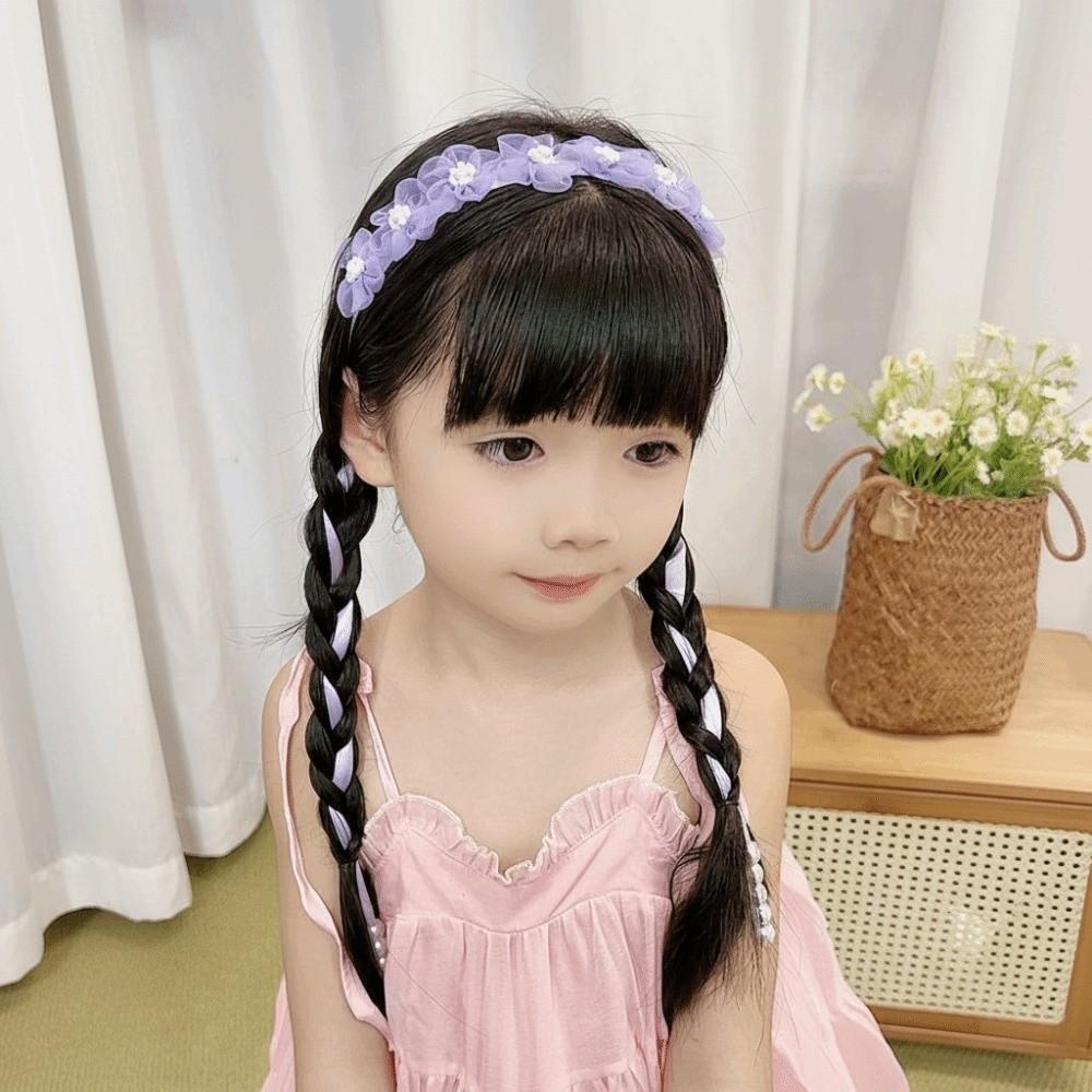 Sweet Design Floral Headband Snow Yarn Imitation Pearl Headband Childrens Festival
