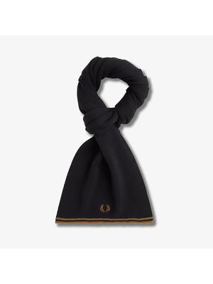 Fred Perry Шарф из смеси шерсти мериноса Twin Tip, черный Cfpu2439152 S77 qzgCfpu2439152 S77