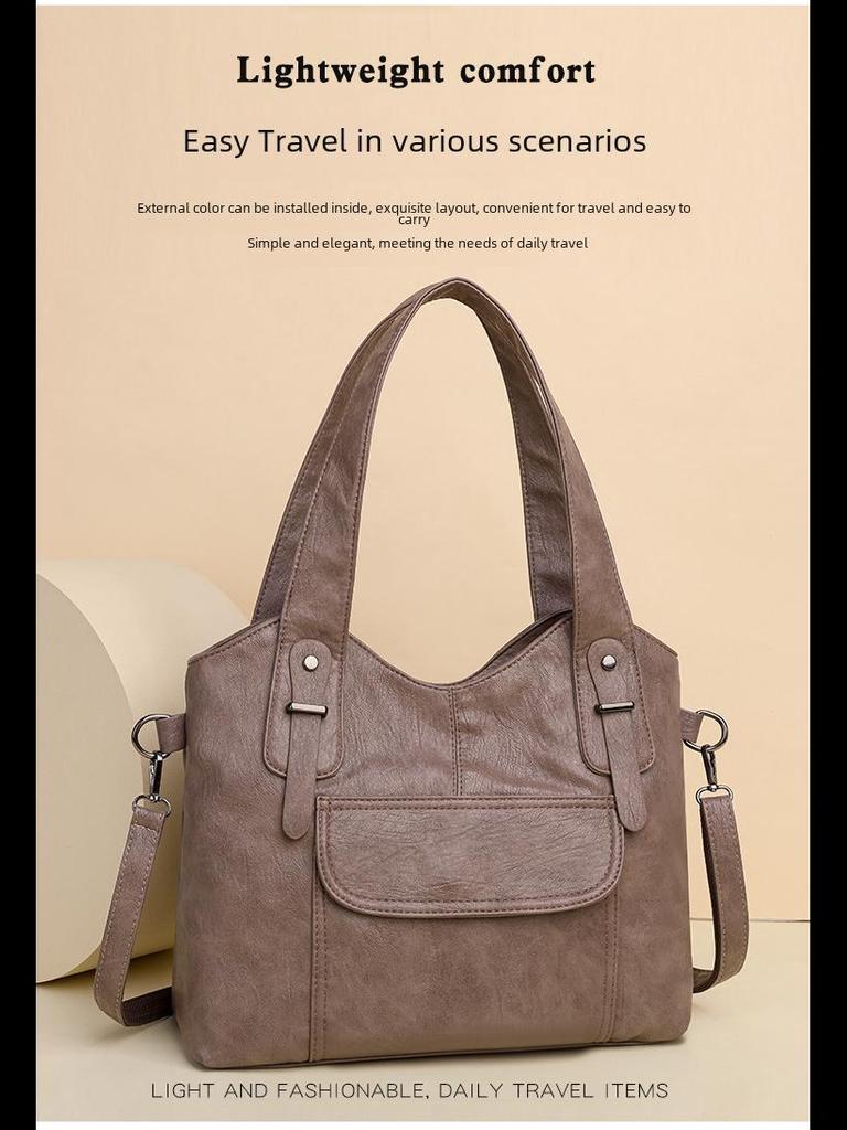 Модная зимняя сумка через плечо из мягкой кожи для женщин среднего возраста