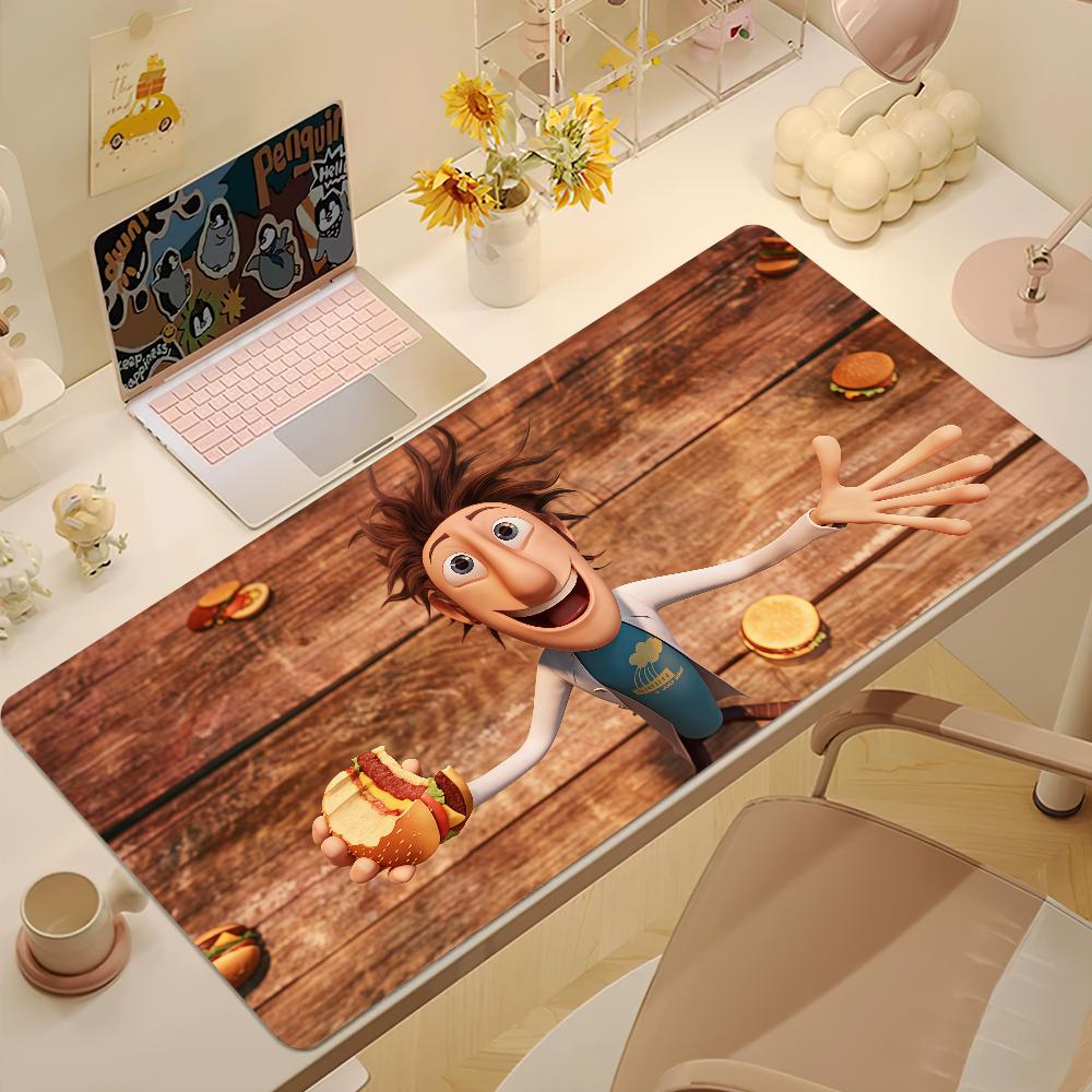 Anime CCloudy With A Chance Of Meatballs Mouse Pad Large NonSlip Lockedge Desktop Computer Desk Mat Keyboard Office Student