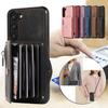 Кожаный чехол с плечевым ремнем через плечо на молнии для Samsung Galaxy S23 S22 S21 S20 S10 A52 A72 A14 A24, чехол-подставка с несколькими слотами для карт, органный дизайн