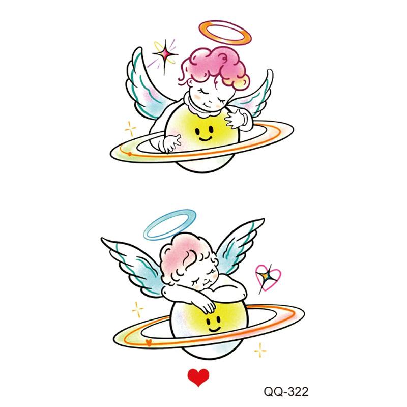 Маленькая водонепроницаемая временная татуировка-наклейка, цветные перья, цветы, листья, планета, луна, женский боди-арт, запястье, шея, поддельные татуировки для мужчин