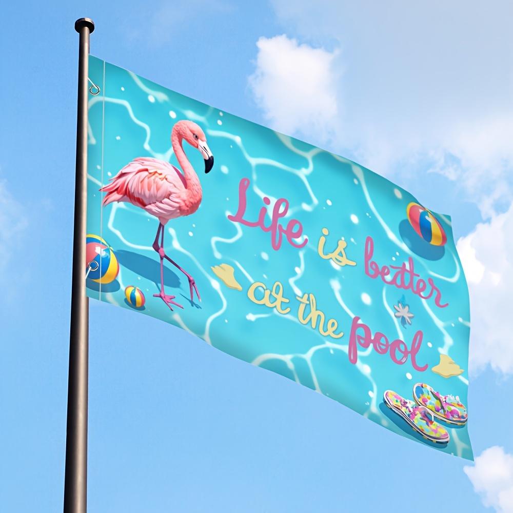 1pc, Modern Art Flag, Summer Pool Beach Style, No Electricity Required, Suitable for Lawn, Porch, Indoor/outdoor Patio Decoration, Flagpole Not Includ