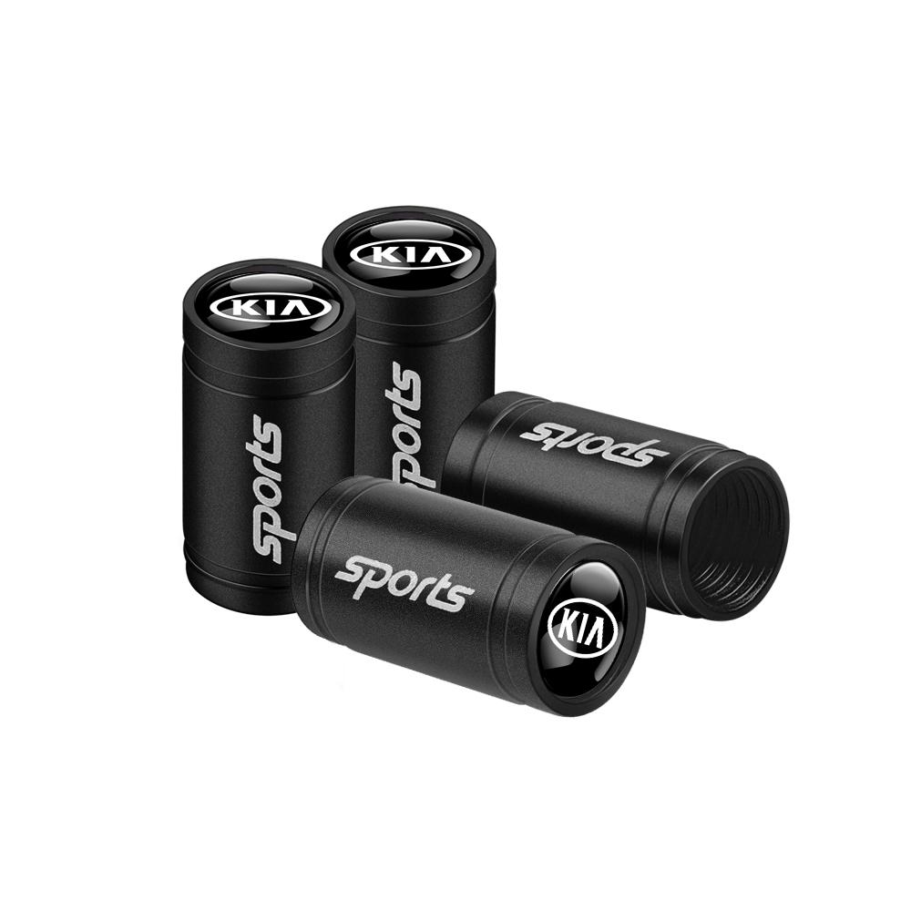 2026 Hot Car Sticker 4Pcs 3D Aluminum Alloy Car Wheel Tire Air Valve Dust Caps Rim Accessories For Kia Rio 3 Soul Picanto EV6 Ce