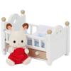 Sylvanian Family Doll 5017 Chocolate Rabbit Baby & Bed, 1 Piece, Korean Popular Toys