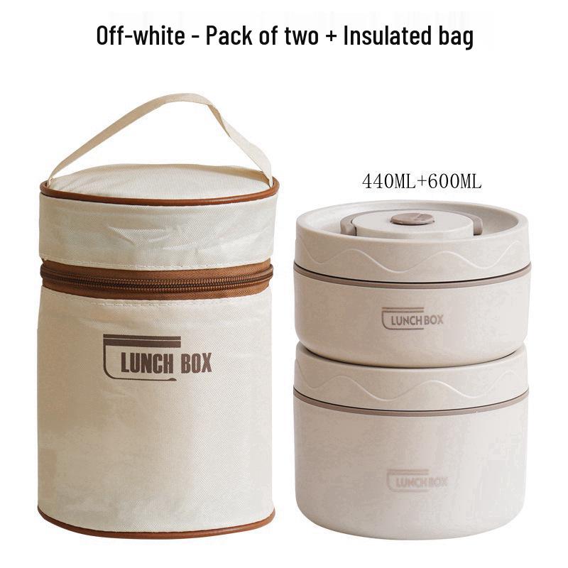 Двухслойный ланч-бокс из нержавеющей стали 304 с крышкой для офисных работников и студентов