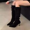 Fashion Pointed Toe High Heel Women's Autumn and Winter 2025 New Stiletto Knee-Free Long Boots