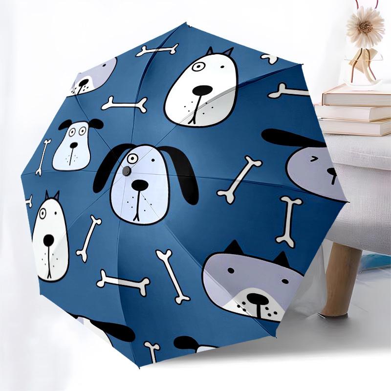 1pc Dog Bone Pattern Umbrella with Plastic Handle,Suitable for All Seasons Home Travel Outdoor UmbrellaPT242