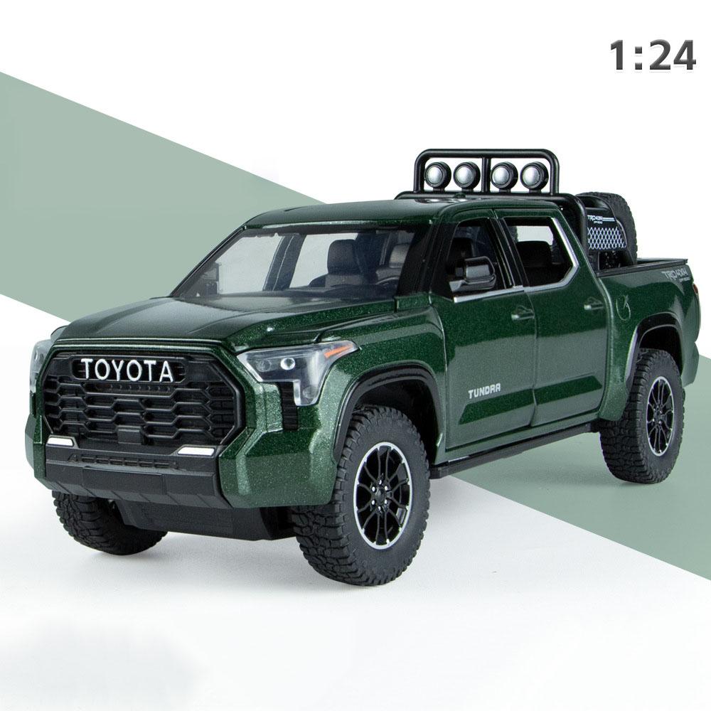 1/24 Toyota Tundra Alloy Car Model Metal Diecast Toy Vehicle Pull Back Sound and Light Simulation Cars Toys for Kid Boys Gift
