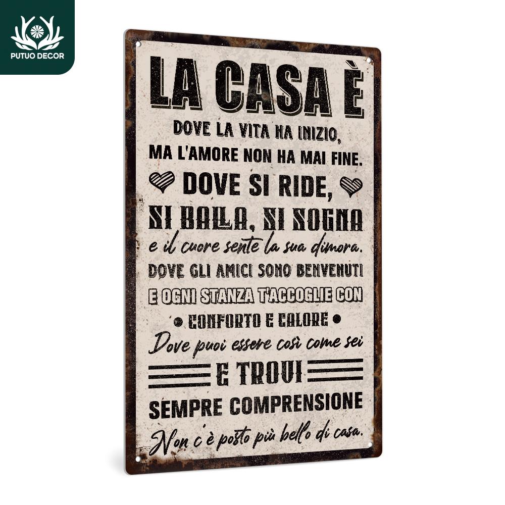 Putuo Decor 1 шт. Искусство Итальянский Винтаж Металлическая Жестяная Табличка, Настенный Декор для Дома Фермерского Дома Гостиной, Персонализированные Подарки для Друзей
