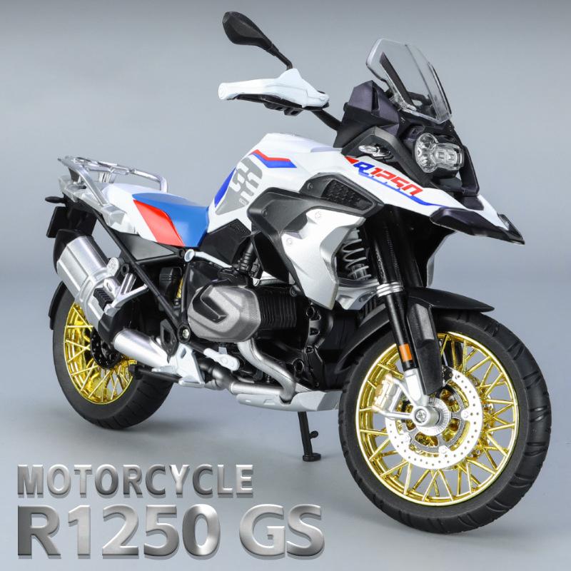 1/9 BWM R1250GS ADV Литой из сплава Модель мотоцикла Игрушечный транспорт Коллекция Звук и свет Внедорожный Автоцикл Игрушки Машина