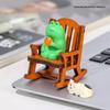 Милая фигурка лягушки из мультфильма Rui Jie: Настольное снятие стресса и офисное украшение