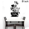 Настенное украшение моды Сделай сам Наклейки на стену Декаль в виде кофейной чашки Съемный кухонный художественный мурал Декор Наклейка на стену Аксессуары Инструменты