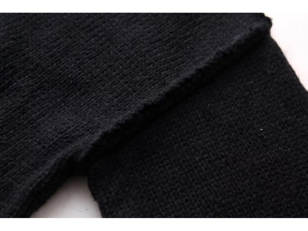 Женский трикотажный свитер с круглым вырезом в европейском и американском стиле на весну и осень 2024 года - A34318