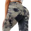 Women Stretch Yoga Leggings Fitness Running Sports Tie-Dye Bubble Hip Lift Pants