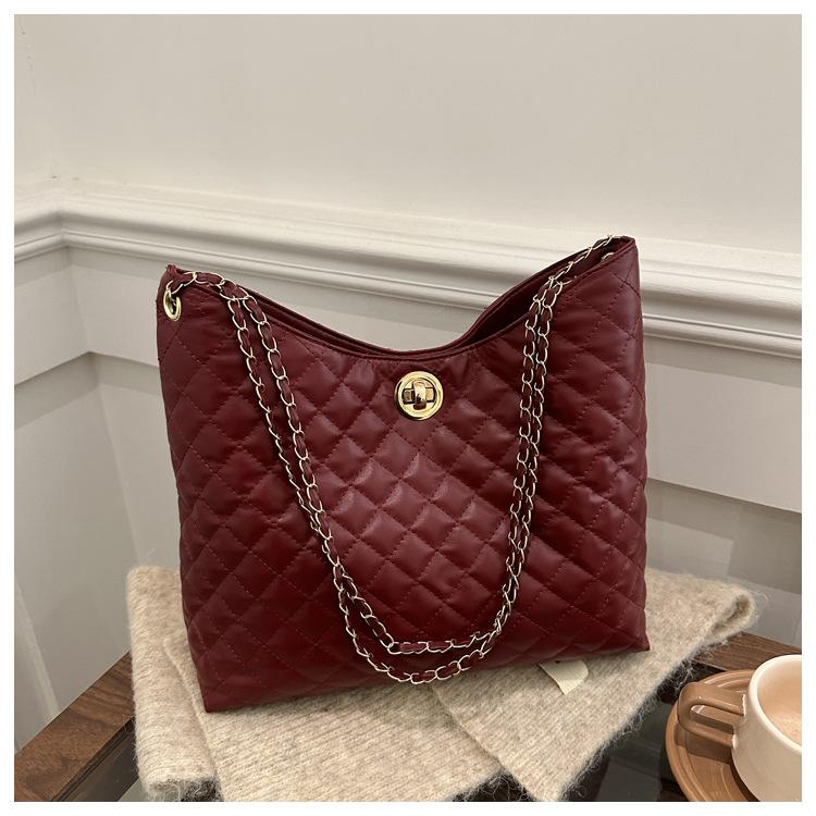 Сумка-тоут женская сумка большой емкости новая осенне-зимняя сумка Niche Diamond Chain модная сумка через плечо на одно плечо