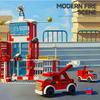 Police and Fire Station Building Blocks Set with Rescue Truck Car Figures Construction Toy for Boys Kids Learning Christmas Gift