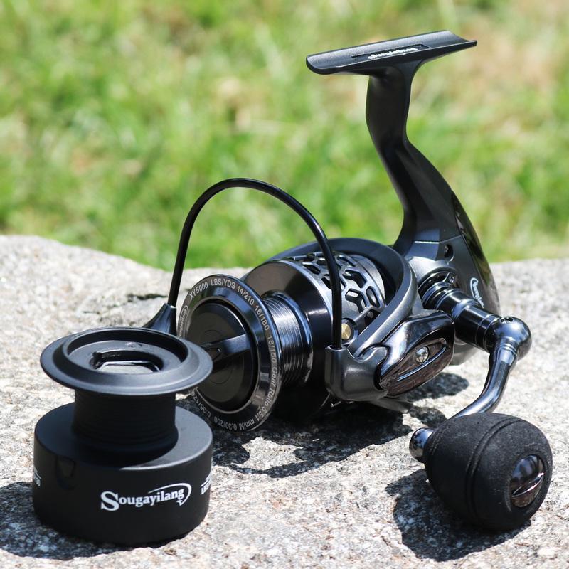 Рыболовные катушки 13 + 1BB Легкая ультрагладкая металлическая алюминиевая спиннинговая рыболовная катушка со свободной шпулей