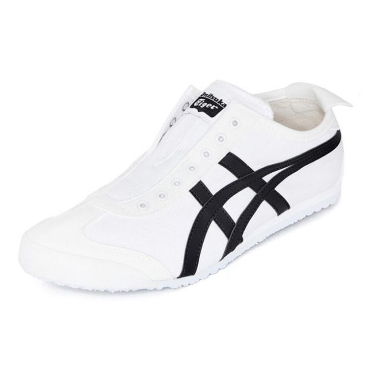 ONITSUKA TIGER Mexico 66 Slip-On Comfortable Non-Slip Lightweight Low-Top Casual Shoes Unisex Sneaker White Black D342Q-0190