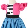 Kids Girls Anime Cartoon Print Ruffle Short Dress Halloween Cosplay Costumes