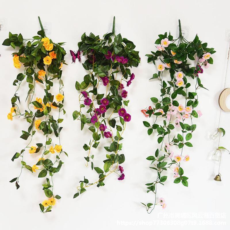 Красивые искусственные цветы 100 см, шелковая роза, искусственная гирлянда, лоза, листья плюща для потрясающего домашнего декора