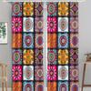 2 Pieces of Bohemian Patterned Polyester Curtains, Bedroom Window Treatment, Office, Kitchen, Study, Home, Swimming Pool, Entert