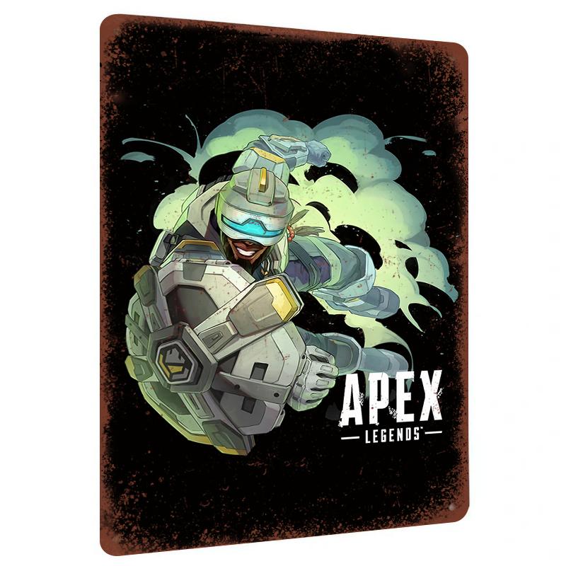 Apex Legends Character Metal Wall Art Decorative Iron Painting for Game Room Home Decoration