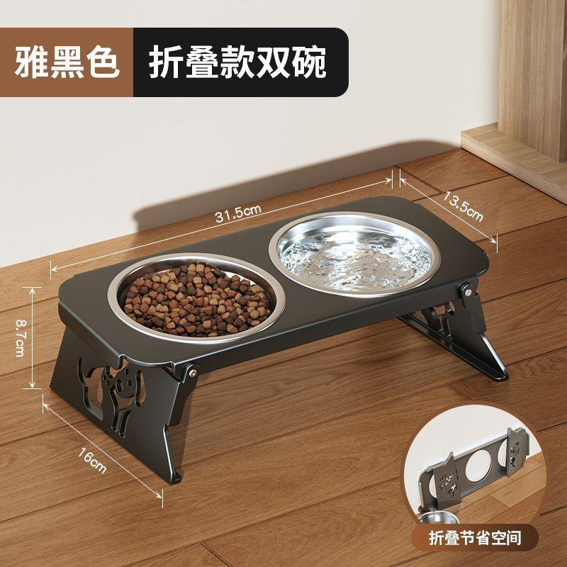 Foldable Stainless Steel Cats Feeder Anti-spill Multi-combination Pet Bowl Protect Neck Dogs Food Drinking Bowl Pets Accessories