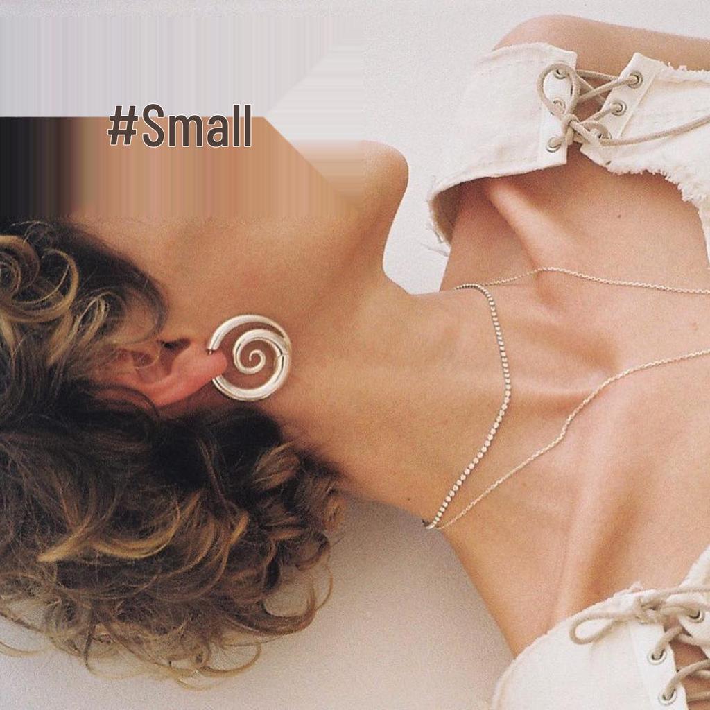 Серьги-спирали из нержавеющей стали с 18-каратным золотым покрытием - Европейская и американская мода, титановые пусеты для женщин