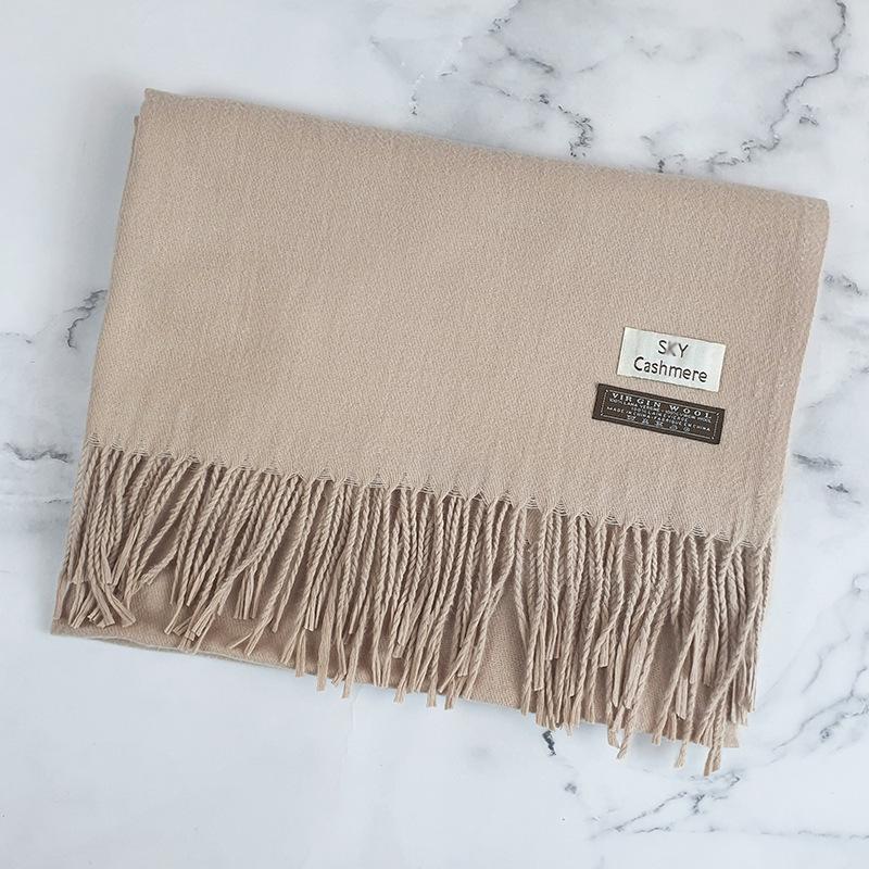 200 * 70 см толстый однотонный женский кашемировый имитационный шарф для зимы роскошная женская шерстяная шаль