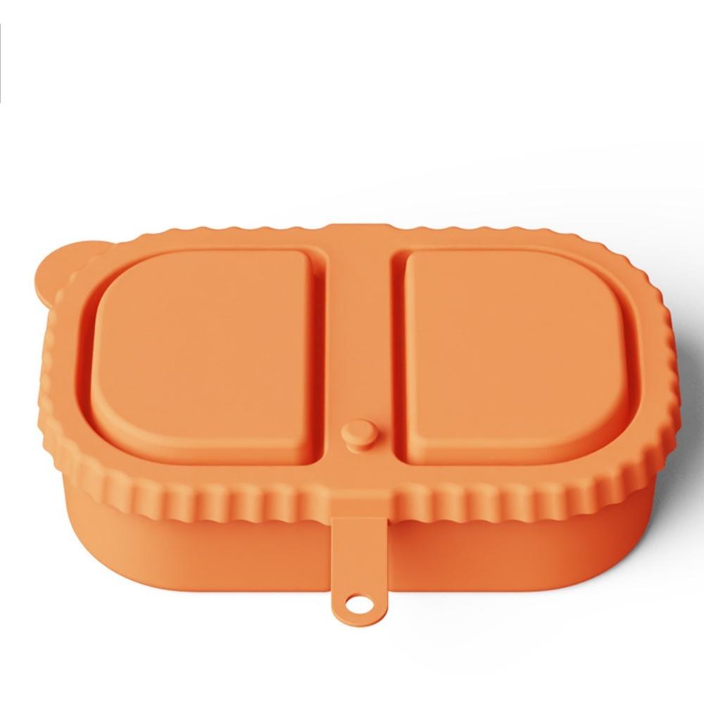 Reusable Silicone Snack Containers with Lids Mini Containers 2 Compartments Portable Food Storage Box for Picnic Tools Box