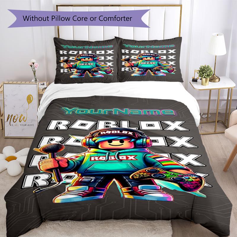Roblox 72 Customize your name Bedding Set Breathable Duvet Cover with Pillowcases Home Decoration Birthday Gift